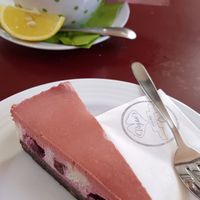 Raw chocolate cherry pie at Vegan's Prague in Prague