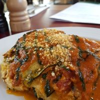 Zuchinni lasagna at Vegan's Prague in Prague