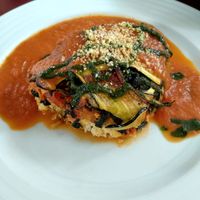 tasty lasagna - without the pasta though :( at Vegan's Prague in Prague