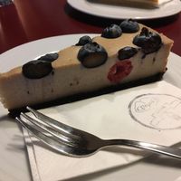 Berry raw cake at Vegan's Prague in Prague