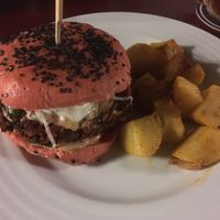Daily special: Mickey Mouse burger. Delicious. at Vegan's Prague in Prague