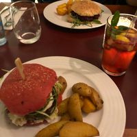 Andy warhol and special burger at Vegan's Prague in Prague