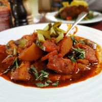 Gulasch, and it was great! at Vegan's Prague in Prague