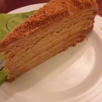 "Honey" cake at Vegan's Prague in Prague