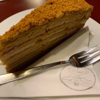 Vegan honey cake  at Vegan's Prague in Prague
