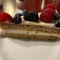 Coconut cream and berries. Phenomenal  at Vegan's Prague in Prague