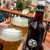 Great drinks to go with the view!  at Vegan's Prague in Prague