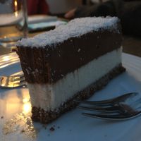 Bounty raw cake at Vegan's Prague in Prague