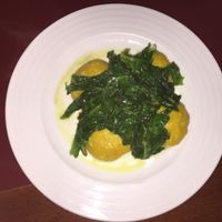 Vegan dumplings with tempeh and vegetable filling at Vegan's Prague in Prague