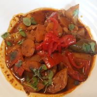 Main : traditional goulash at Vegan's Prague in Prague