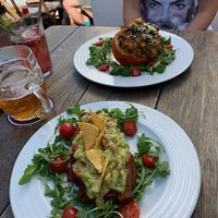 Gefüllter Kürbis und süßkartoffel.  at Vegan's Prague in Prague