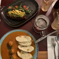 Filled sweet potatoe & dumplings with tomatoesauce & quinoa-chickpea balls at Vegan's Prague in Prague