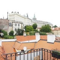 Beautiful view from the terrace at Vegan's Prague in Prague