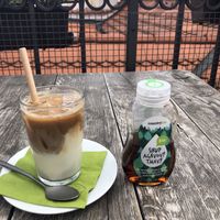 Iced latte  at Vegan's Prague in Prague