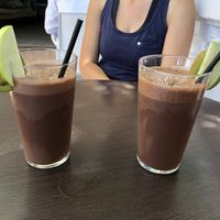 Chocolate and banana smoothie  at Eco Eco in Tenerife