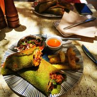 Burrito wrap. Potato rosties were amazing! at Eco Eco in Tenerife