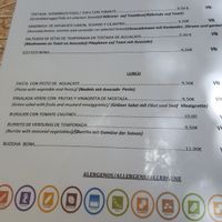 The menu on august 8, 2018 at Eco Eco in Tenerife