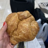 can’t remember the name, but a cheesy croissant with a vegetable protein  at Crois-Sants in Barcelona