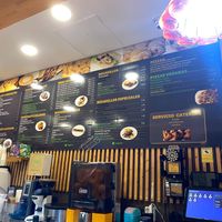 Menu (green is vegan) at Crois-Sants in Barcelona