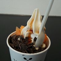 Frozen yoghurt with caramel sauce! at YOMARO in Cologne