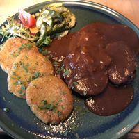 Seitan-Rostbraten (Roastbeef, I guess) with gravy at Steffenhagen in Dresden