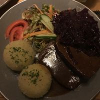 sauerbraten mit rotkohl und klößen  at Steffenhagen in Dresden