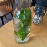 "Tap" water is served with cucumber and mint at Steffenhagen in Dresden