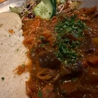 goulash w/ sliced dumplings  at Steffenhagen in Dresden