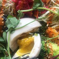 Vegan poached egg at Matcha Mylkbar in St Kilda