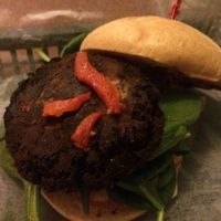 Veggie burger at North Shore Deli in St John