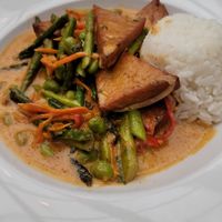 Red curry with fried tofu at Clementine in Harrisonburg