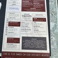 Menu  at Cruz Bay Landing in St John