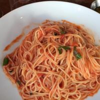 Capellini with marinara - vegan! at Caffe Dolce  in Missoula