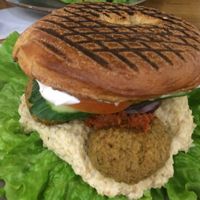 servings are big! at Bagel Street - Hotorget in Stockholm