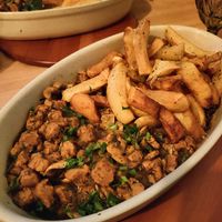 Picado vegano at O Forno in Calheta