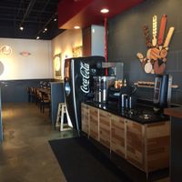 nice decor at Pie Five Pizza in Dover