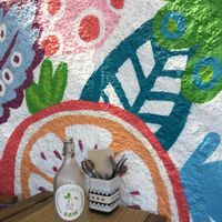 Cute design :-) at Vegan & Raw in Mallorca