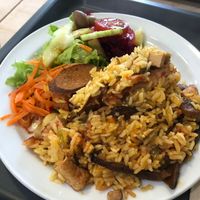 Mushroom rice with fresh salad   at Biofrade - A Loja da Horta in Parede