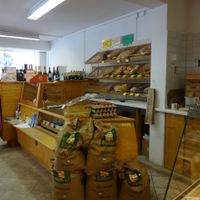 small bakery with organic bread and cakes at Naturkost Lowenzahn in Metzingen