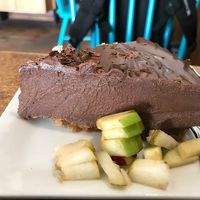 Chocolate cake at Village Green in Jerusalem
