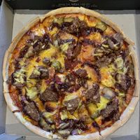 Vegan burger pizza  at Hell Pizza in Queenstown