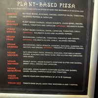 Desecrated plant based menu   at Hell Pizza in Queenstown