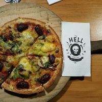 Purgatory Pizza with Vegan Cheese at Hell Pizza in Queenstown