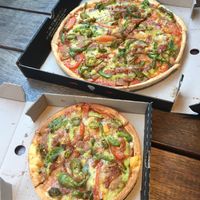 Veggie Saviour pizza with vegan cheese at Hell Pizza in Queenstown