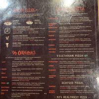 Front side of menu  at Hell Pizza in Queenstown