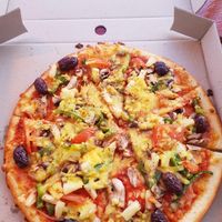 Pride Pizza on GF base at Hell Pizza in Queenstown