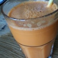 carrot juice at Campbell's Canal Cafe in North West London