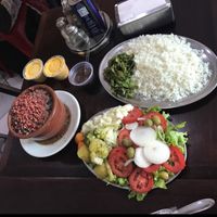 Feijoada and salad at Boteco do Gois in Sao Paulo