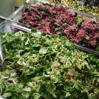 3 salads Mixed leaves and quinoa salad, beetroot and quinoa salad and sweet potato and chickpea salad  at Souls in Copenhagen