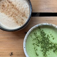 Coffee latte and matcha latte at Souls in Copenhagen